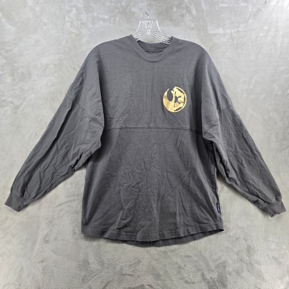 Disney Star Wars Spirit Jersey Men Small Gray Gold Rebel Empire Shirt‎